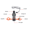 7 In 1 Military Survival Whistle; Multi-function Emergency Life Saving Tool; Outdoor Camping Fishing Hiking; Flashlight Compass - Orange