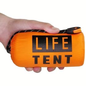 Life Tent Emergency Survival Shelter; 2 Person Emergency Tent - Includes Survival Whistle - Waterproof Thermal Blanket Tarp Tent; Hiking - Orange