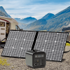 GOFORT Portable Power Station; 550Wh Solar Generator With 600W (Peak 1200W) 110V AC Outlets; SOS Flashlight; Backup Power Lithium - UA550+SP18100