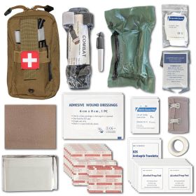 Field First Aid Kit (IFAK) | 44 Piece | Compact Personal First Aid Kit | Backpacking; Camping; Emergency; Travel; Tactical; Survival IFAK - Tan