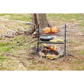 Heavy Duty Adjustable Outdoor Camping Rotisserie Grill - Sliver