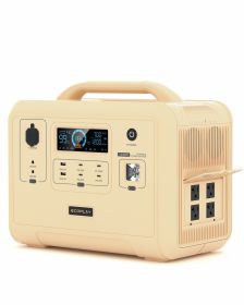 Portable Power Station; 960Wh LiFePO4 Battery Backup; 1.5H Fully Charged; 1200W (2400W Peak) Solar Generator with 4 AC Outlets; Emergency - 960