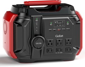 GOFORT Portable Power Station 540Wh/500W(Peak 1000W) 6 x AC 110V Outlets PD 60W CPAP Battery Power Outage Supplies Emergency Backup Power - A501