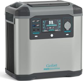GOFORT 2000W Portable Power Station 1573Wh Solar Generator; Recharge 0-80% Within 1 Hour; E-VSZ Mode Up To 3000W; E-UPS; Portable Solar Power Station