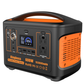 600W Portable Power Station 568Wh 153600mAh Solar Generator With AC/DC/ PD 65W Type-c/QC3.0/Wireless Charger, Emergency Power Supply - Orange