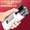 990000000LM Ultra Bright Tactical Led Flashlight Mini Torch USB Charging Cable Outdoor Camping Fishing Lighting - Blue