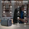 GOFORT Portable Power Station; 1100Wh Solar Generator With 1200W (Peak 2000W) AC Outlets;  Backup Power Lithium Battery Pack - UA1100+SP18100