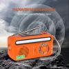 Emergency Radio Hand Crank Solar; Portable Weather Radio With AM/FM/WB/NOAA; Bright Flashlight; SOS Alarm; 2000mAh Cell Phone Charger - Black