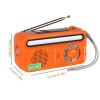 Emergency Radio Hand Crank Solar; Portable Weather Radio With AM/FM/WB/NOAA; Bright Flashlight; SOS Alarm; 2000mAh Cell Phone Charger - Orange