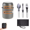 1 Set Outdoor Camping Cooking Kit Portable Non-Stick Backpacking Picnic Pot And Bowl Open Fire Cookware Set For Outdoor Hiking And Camping - Green