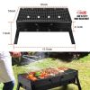 Outdoor Camping Picnics Garden Grilling Foldable Portable BBQ Grill  - Black A - BBQ Grill