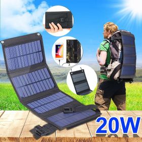 120W Foldable Solar Panel Portable Charger 5V Dual USB Charging for Camping Outdoor Power Station Cell PhoneTablet Power Bank - 20W 440mmX165mm