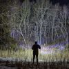 Rechargeable Tactical Flashlight COB LED Light Output Up to 15,000 Lumens - black - Metal