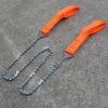 Razor Sharp Pocket Chainsaw Self Cleaning 25.5 inches Portable Hand Saw Survival Gear with Black Holster for Camping Hunting Hiking - orange