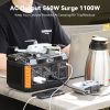 Flashfish 560W Portable Power Station; 520Wh/140400mAh Solar Generator with 2x110V/560W AC Outlets; 5xDC Output - Lithium Battery Pack - P60