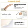 Kitchen Cookware Set Pots and Pans Set White Nonstick Granite Coating Dishwasher Even Heat Induction Frying Pan Stockpot Sauce Pan - Cookware Set