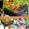 Outdoor Camping Picnics Garden Grilling Foldable Portable BBQ Grill  - Black A - BBQ Grill