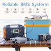 200W Portable Power Station, FlashFish 40800mAh Solar Generator with 110V AC Outlet/2 DC Ports/3 USB Ports, Backup Battery Pack - 40800mAh