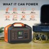 BULLBAT Portable Power Station Pioneer 500, 504Wh Lithium Battery Powered Outlet with 500W AC/60W PD/QC3.0, Solar Power Generators with MPPT