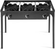 3 Burner Portable Propane Gas Stove Outdoor Camping Grill Grill - black - steel