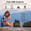 Flashfish 560W Portable Power Station; 520Wh/140400mAh Solar Generator with 2x110V/560W AC Outlets; 5xDC Output - Lithium Battery Pack - P60