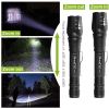 2Packs Tactical Military LED Flashlight 50000LM Zoomable Rechargeable Flashlight Torch w/ 5Modes SOS Night Light - Black