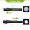 2Packs Tactical Military LED Flashlight 50000LM Zoomable Rechargeable Flashlight Torch w/ 5Modes SOS Night Light - Black