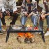 Folding Campfire Grilling Rack for Outdoor Open Flame Cooking - As pic show - 22.4"