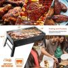 Outdoor Camping Picnics Garden Grilling Foldable Portable BBQ Grill  - Black A - BBQ Grill
