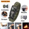 Outdoor Emergency Camping Hiking Survival Gear Tools Kit - Black - Survival Kit