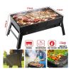 Outdoor Camping Picnics Garden Grilling Foldable Portable BBQ Grill  - Black A - BBQ Grill