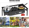 3 Burner Portable Propane Gas Stove Outdoor Camping Grill Grill - black - steel