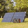 200W Portable Power Station, FlashFish 40800mAh Solar Generator with 50W 18V Portable Solar Panel, Solar Charger - 5V USB 18V DC Output - E200+S1850W