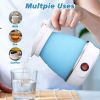 Foldable Electric Kettle, Camping Kettle, Mini Travel Kettle, Silicone Electric Water Boiler, Collapsible Kettle with Separable Power Cord - Blue