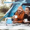 Foldable Electric Kettle, Camping Kettle, Mini Travel Kettle, Silicone Electric Water Boiler, Collapsible Kettle with Separable Power Cord - Blue