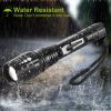 2Packs Tactical Military LED Flashlight 50000LM Zoomable Rechargeable Flashlight Torch w/ 5Modes SOS Night Light - Black