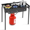 3 Burner Portable Propane Gas Stove Outdoor Camping Grill Grill - black - steel
