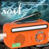 Emergency Radio Hand Crank Solar; Portable Weather Radio With AM/FM/WB/NOAA; Bright Flashlight; SOS Alarm; 2000mAh Cell Phone Charger - Black