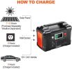 200W Portable Power Station, FlashFish 40800mAh Solar Generator with 110V AC Outlet/2 DC Ports/3 USB Ports, Backup Battery Pack Power Supply