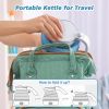 Foldable Electric Kettle, Camping Kettle, Mini Travel Kettle, Silicone Electric Water Boiler, Collapsible Kettle with Separable Power Cord - Blue