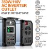 300W Solar Generator, FlashFish 60000mAh Portable Power Station Potable Generator with 50W 18V Portable Solar Panel - 300W solar generator + 50W
