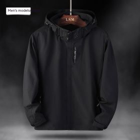 Single Men's Assault Jacket Outdoor Sports Waterproof Mountaineering Suit Trench Coat (Option: Black-XXL-Men)
